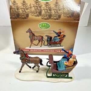 Lemax Christmas Village Collection Resin Dashing Through The Snow 2000 With Box